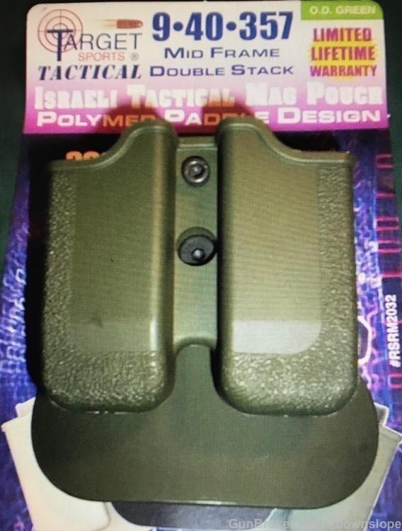 RSR Defense Israeli DUAL MAGAZINE POUCH fits: many 9mm/.40 see list OD-img-0