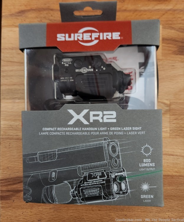Surefire XR2AGN Recharge Weaponlight w/ Green Laser Fits Pic 1913 Rail Blk -img-5