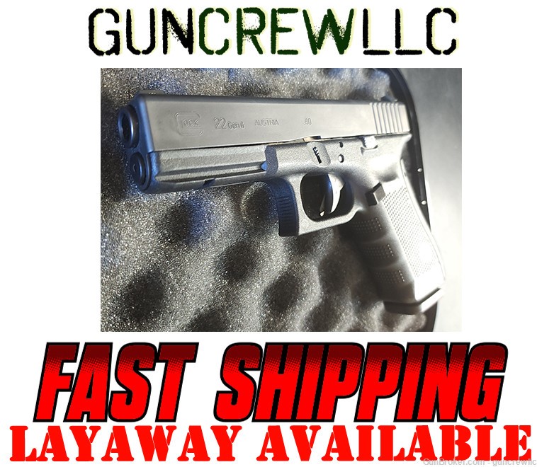 Glock G22 Gen4 G-22 Gen 4 40S&W 40cal 40 S&W Black 4.49" Layaway Available-img-0