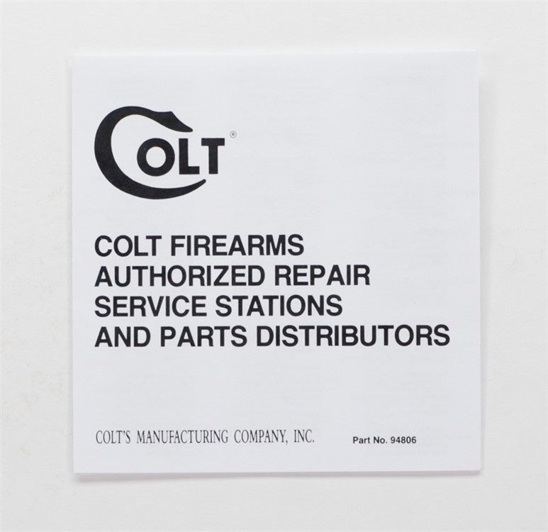 Colt Anaconda 1990 Manual, Repair Stations List, Colt Letter, Etc.-img-2