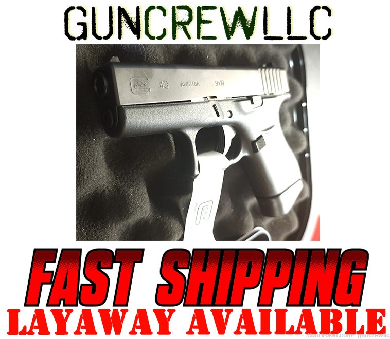 Glock G43 Factory Rebuilt 9mm Luger G-43 UR43509 EDC CCW 3.41" Layaway-img-0