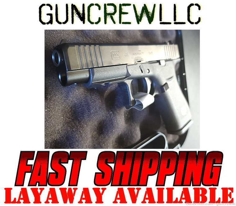 Glock G48 MOS Rebuilt Black G 48 9mm Luger OR PR48509FRMOS 4.17" Layaway-img-0