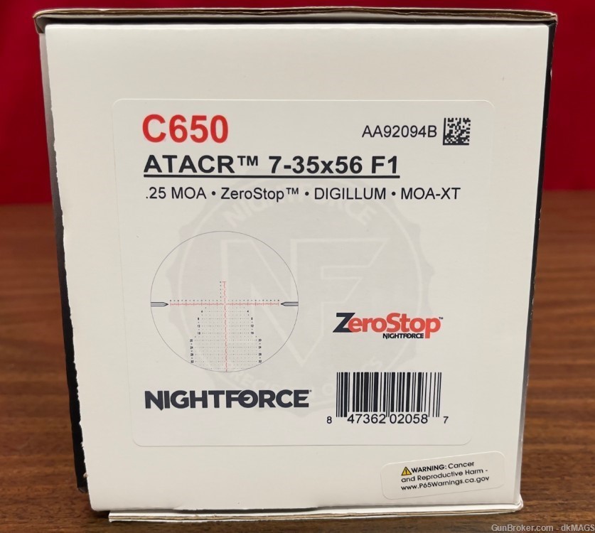 NightForce C650 ATACR 7-35x56 F1 MOA-XT .25 MOA DIGILLUM Rifle Optic Scope-img-18