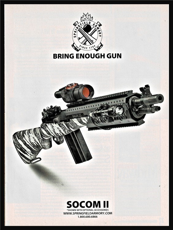 2008 SOCOM II M1A Rifle Springfield Armory PRINT AD Bring Enough Gun-img-0