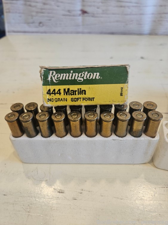 VTG NOS 444 Marlin Remington Ammo 2 Boxes 35 rds 240 Gr SP -img-1