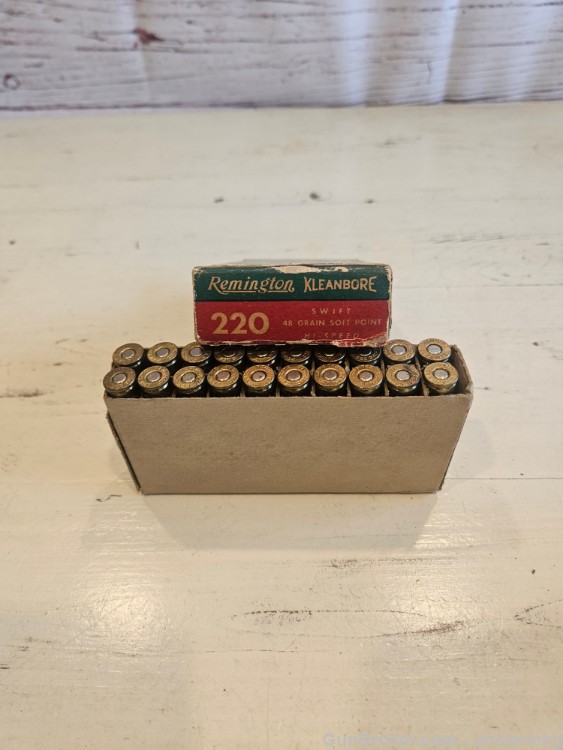 VTG NOS 220 Swift Remington Ammo Kleanbore 48 Gr SP 2 boxes 40 rds-img-0