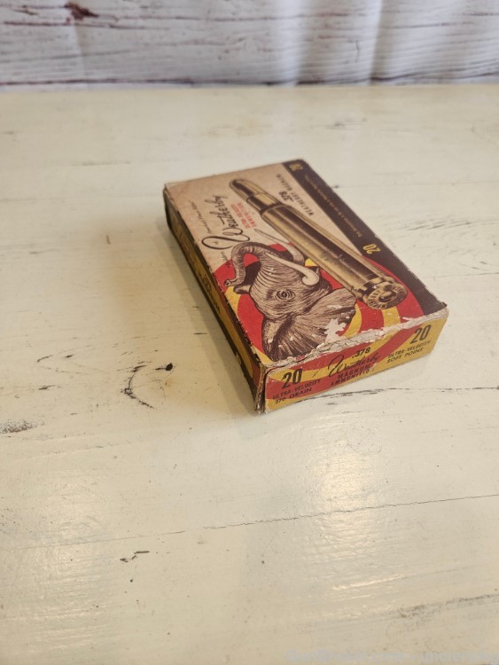 VTG NOS Weatherby 378 Magnum 270 Gr SP Ammo Elephant Box Collectible-img-3