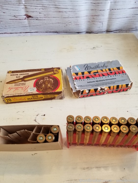 VTG NOS Weatherby 270 Magnum 130 150 Gr SP Ammo Tiger Collectible 26 rds-img-3
