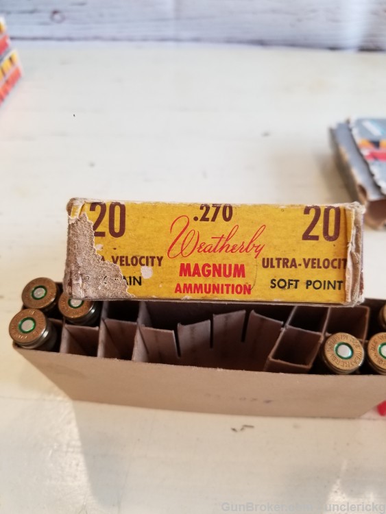 VTG NOS Weatherby 270 Magnum 130 150 Gr SP Ammo Tiger Collectible 26 rds-img-6