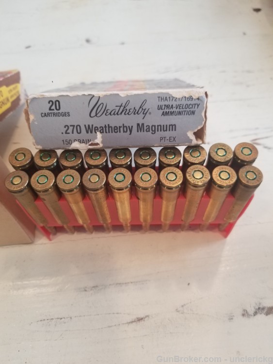 VTG NOS Weatherby 270 Magnum 130 150 Gr SP Ammo Tiger Collectible 26 rds-img-2