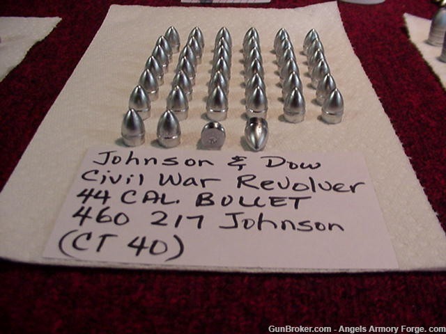 Bullet # 51 - Johnson & Dow Civil War Bullets - 44 Cal - 260 - 217 (40 Ct)-img-0
