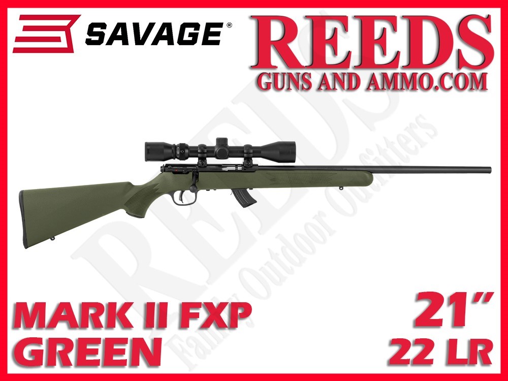Savage Mark II FXP OD Green 3-9x40 Scope 22 LR 21in 26721-img-0
