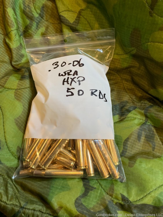 Once fired .30-06 brass WRA 52 HXP cleaned, deprimed 50 ct-img-0