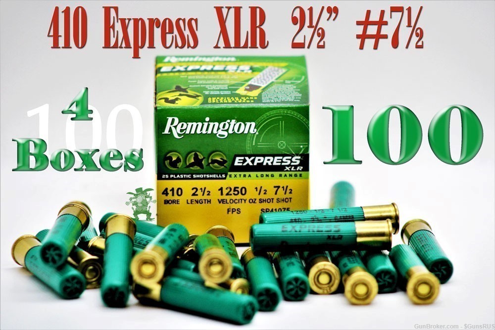 .410 Bore 2½" No.7½ Shot Remington EXPRESS XLR Xtra Long Range 100 ROUNDS-img-0