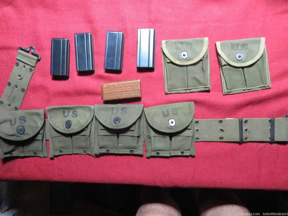WWII M1 Carbine 15rd and 30rd magazines with pouches and belt-img-0