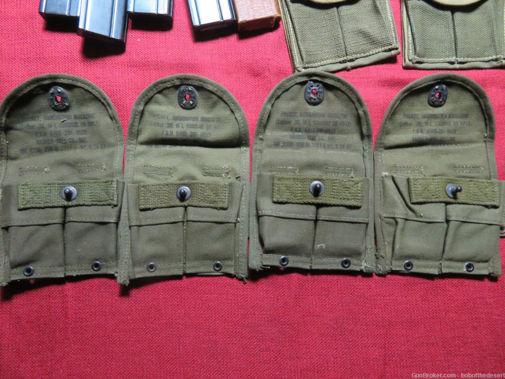 WWII M1 Carbine 15rd and 30rd magazines with pouches and belt-img-15