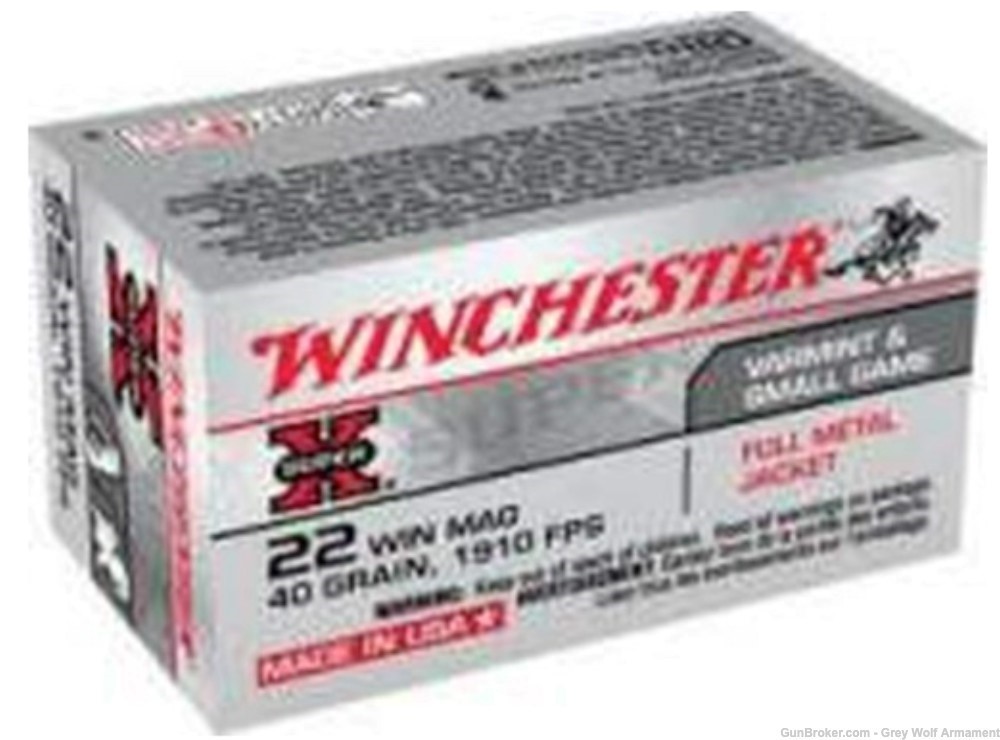 Winchester SuperX X22M 22 Mag Rimfire Ammo 40gr 50 Rounds-img-0