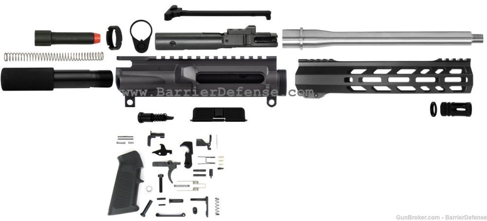 U-Build Kit AR-15 9mm 10.5" Stainless Steel AR15 Pistol Kit Glock/Colt SMG-img-0