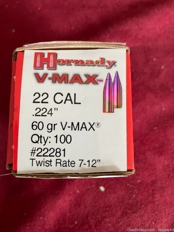 Hornady V-Max 60 Grain .224 22 Cal #22281 (99) Count-img-0