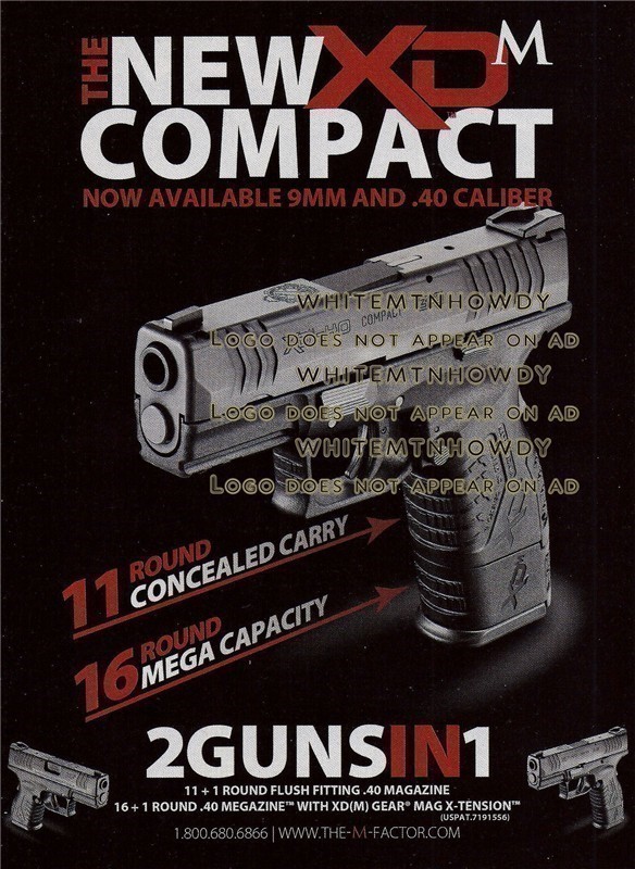 2011 Springfield Armory XDM Pistol PRINT AD Advertising-img-0