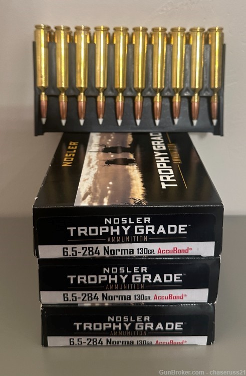6.5-284 Norma Nosler Factory Ammo 130 gr AccuBond- 80 rounds -img-2