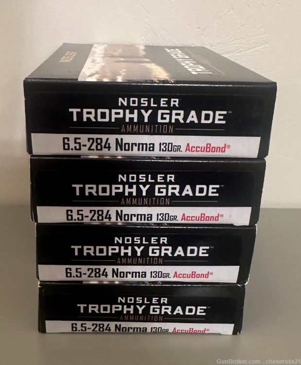 6.5-284 Norma Nosler Factory Ammo 130 gr AccuBond- 80 rounds -img-0