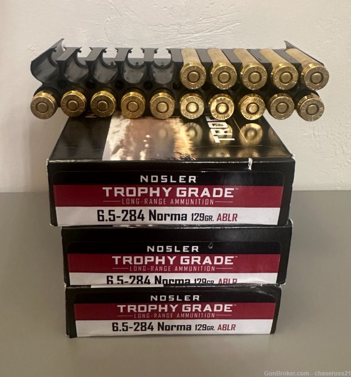6.5-284 Norma Nosler Factory Ammo 129 gr AccuBond LR- 75 rounds -img-0