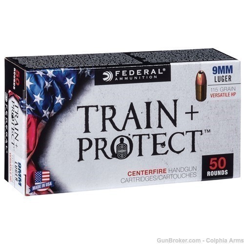Federal 9mm Train + Protect 115 Gr Defense Hollow Point Ammo - 50 Rounds Bx-img-0