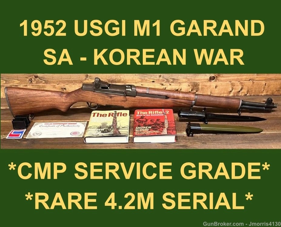 M1 GARAND SPRINGFIELD 1952 CMP SERVICE GRADE KOREA USGI EXTRAS-img-0