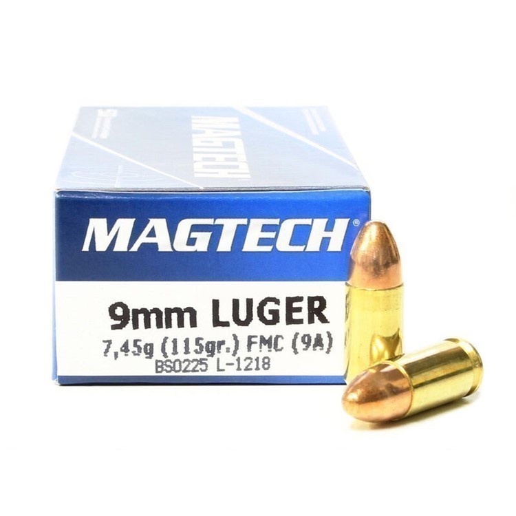 MagTech 9 mm Ammunition Parabellum 115 grain Boxer NEW Box of 50 Rounds-img-1