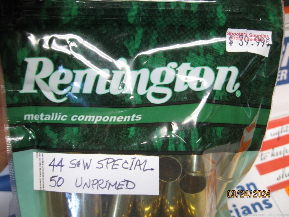  Scarce 44 S&W Special Bag New Remington R-P 50 pc  Brass; have more too-img-1
