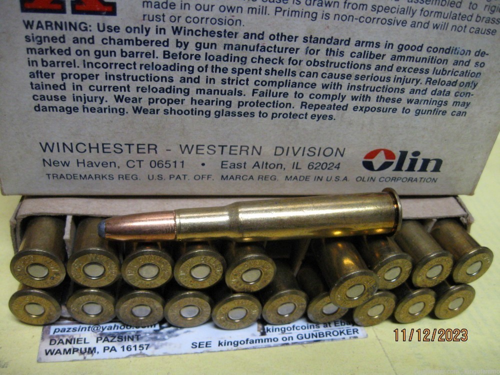 30-40 Krag 20 Rounds Winchester 180 gr Power-Point SP Ammo for hunting-img-4