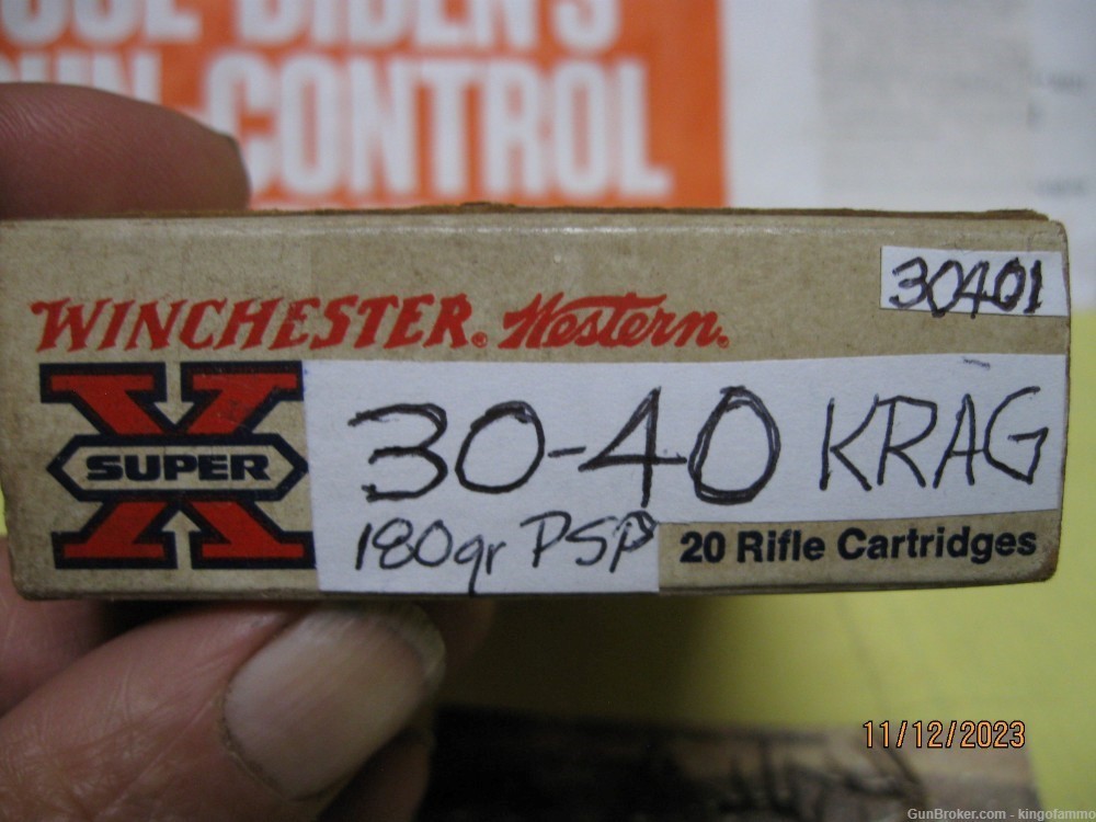 30-40 Krag 20 Rounds Winchester 180 gr Power-Point SP Ammo for hunting-img-1