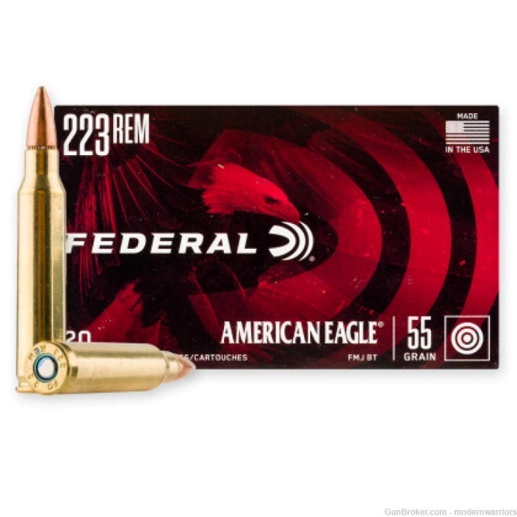 Federal American Eagle .223 Rem - 55 Grn (FMJBT) - 500 Ct-img-0
