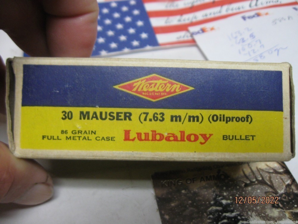 30 MAUSER Western Original pre-WAR Minty Box 50 rds 86gr Lubaloy 7.35mm  CF-img-4