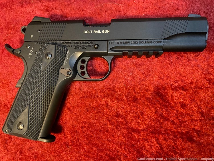 Colt 1911 Government A1 rail gun by Walther .22 lr 5" bbl #5170308-img-0