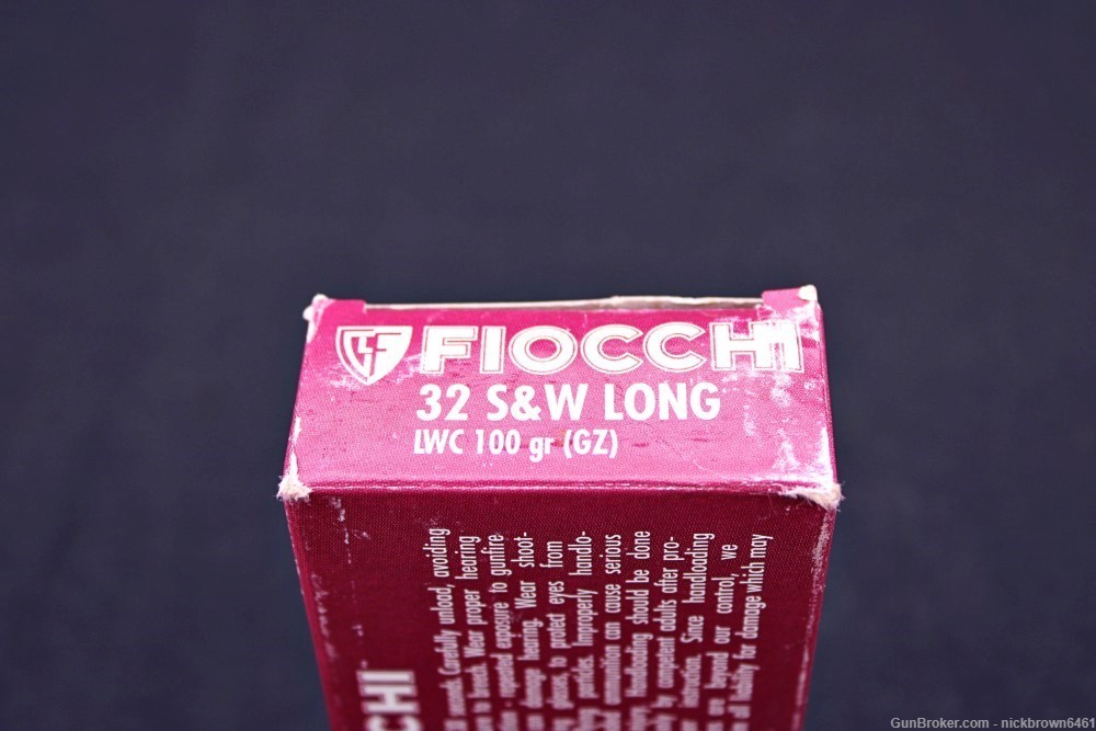 FIOCCHI 32 S&W LONG 100 GRAIN LEAD WAD CUTTER  50RD BOX AMMUNITION-img-4