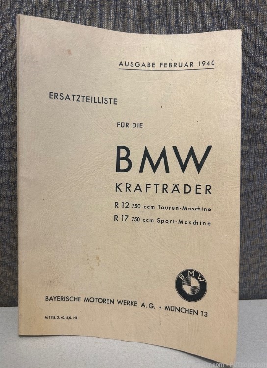 1940 BMW Motorcycle Kraftrader R12 R17 Reprint Manual German H. Himmler -img-0