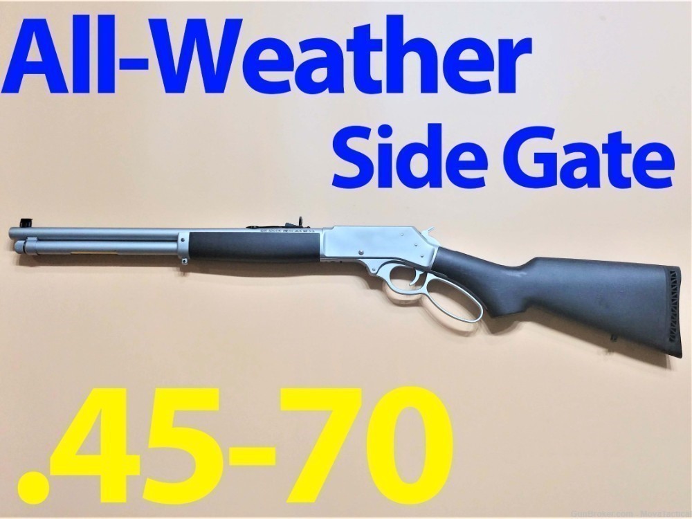 HENRY 45-70 Lever Rifle Side Gate HENRY Lever .45-70 All Weather 4 Shots-img-0