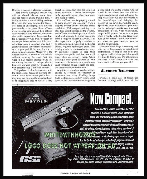 2000 STEYR S-Series Compact Pistol AD Advertising-img-1