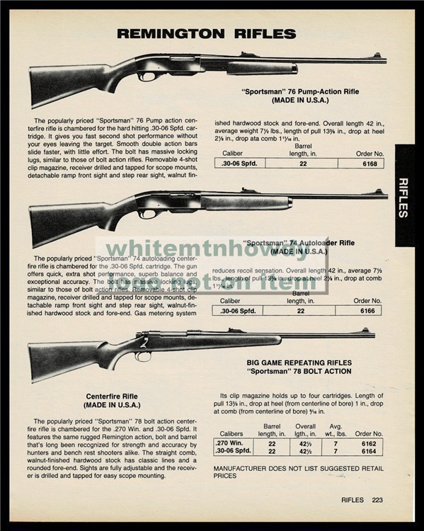1985 REMINGTON Sportsman 76, 74, 78 Rifle PRINT AD-img-0