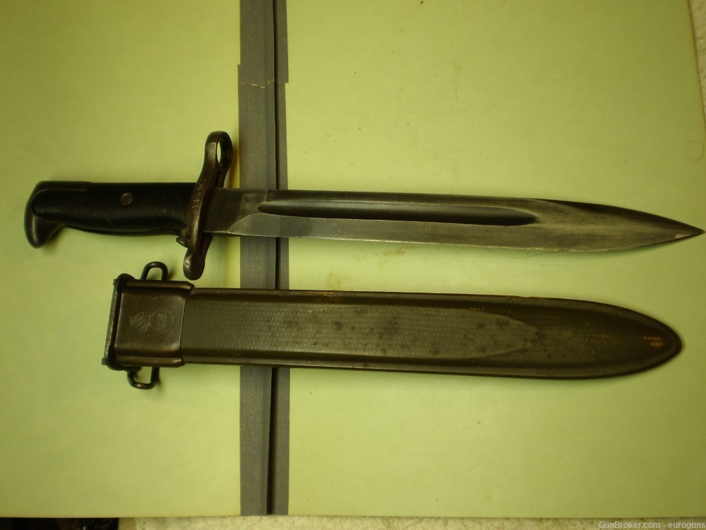 M1 RIFLE BAYONET & SCABBARD, 10" BLADE, WWII, BY AFH #4535796-img-1