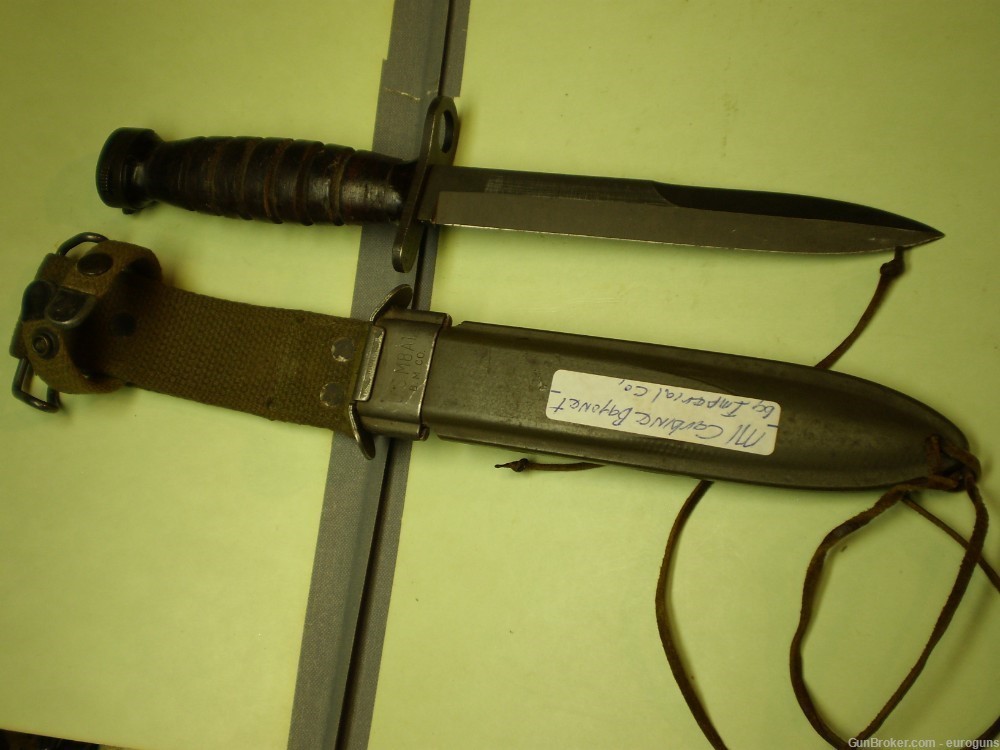 M1 CARBINE M4 BAYONET & SCABBARD, WWII BY IMPERIAL CO., -img-0