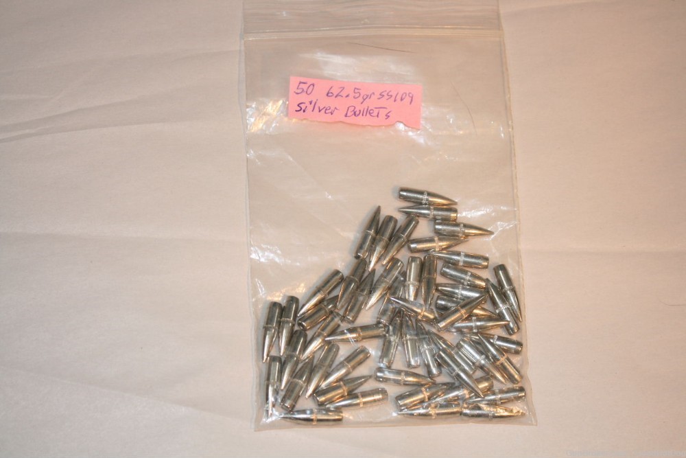 50 Silver SS109 Bullets .224 5.56 223-img-0