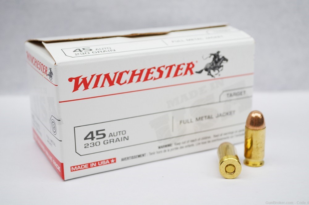 Winchester .45 ACP, 230-gr, FMJ 500-Rounds USA45AVP-img-1