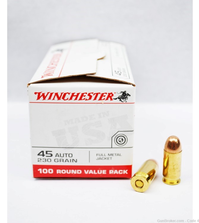 Winchester .45 ACP, 230-gr, FMJ 500-Rounds USA45AVP-img-2
