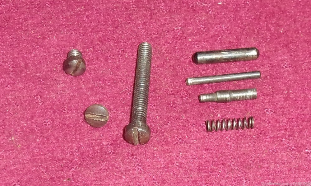 S&W PRE-MODEL 10 38 SPEC. (3) SCREWS, (2) PINS, (1) PLUNGER & SPRING (A)-img-0