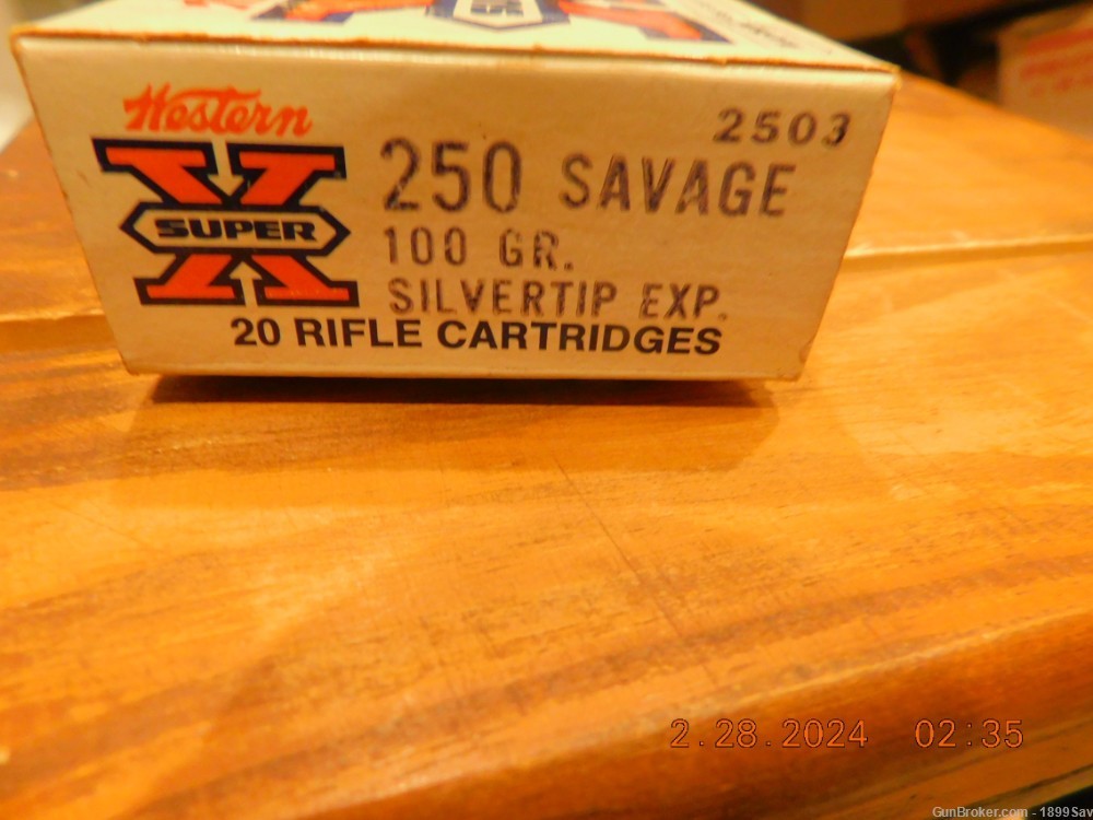WESTERN SUPER-X- IN .250 SAVAGE 100 GRAIN SILVERTIPS 1 BOX, 20 ROUNDS.-img-1