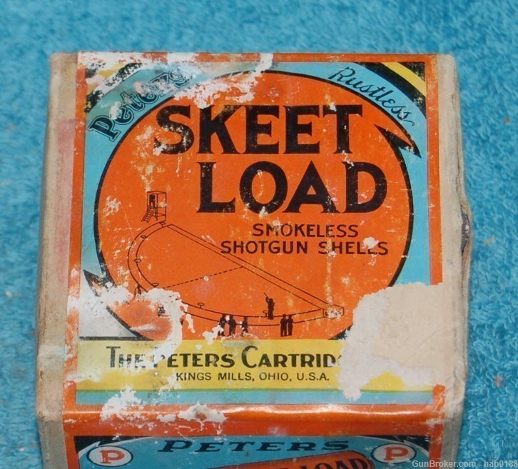Rare Vintage Sealed 2 Piece Box Peters Rustless Skeet Load 20 Gauge Shotgun-img-0