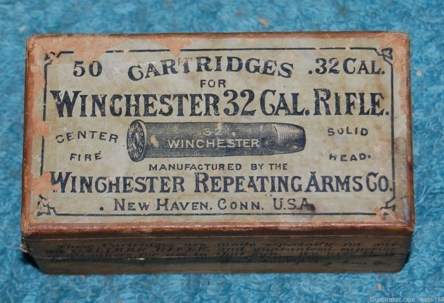 Vintage Full 2 Piece Box of Winchester 32 Caliber Cartridges 1873 -img-0
